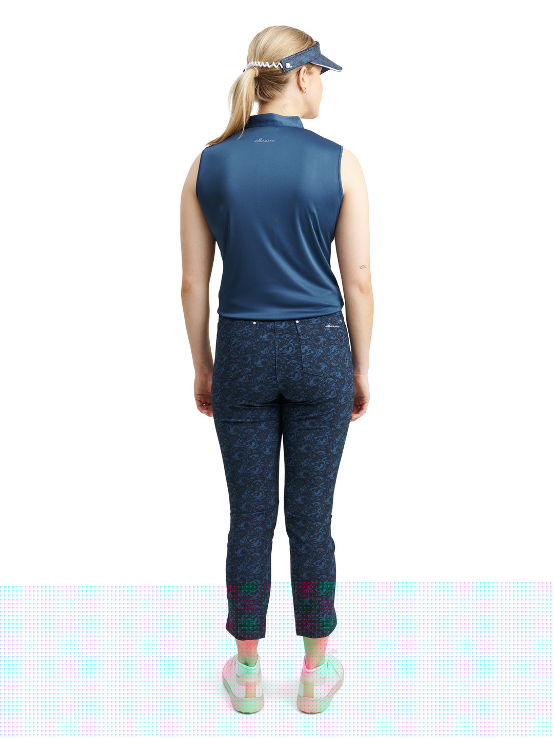 Women Elite Graphic 7/8 trousers (high waist)-4 Ways-Stretch